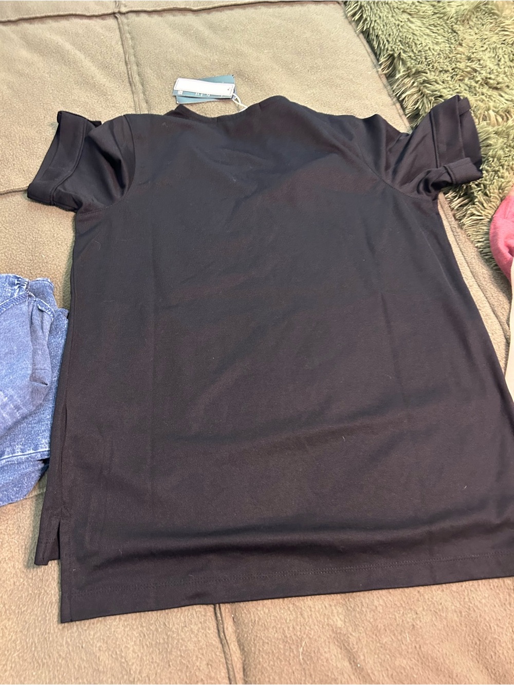 CrownLux by Dana Jones Black V-Neck Short Sleeve Top